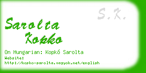 sarolta kopko business card