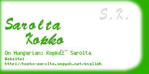 sarolta kopko business card